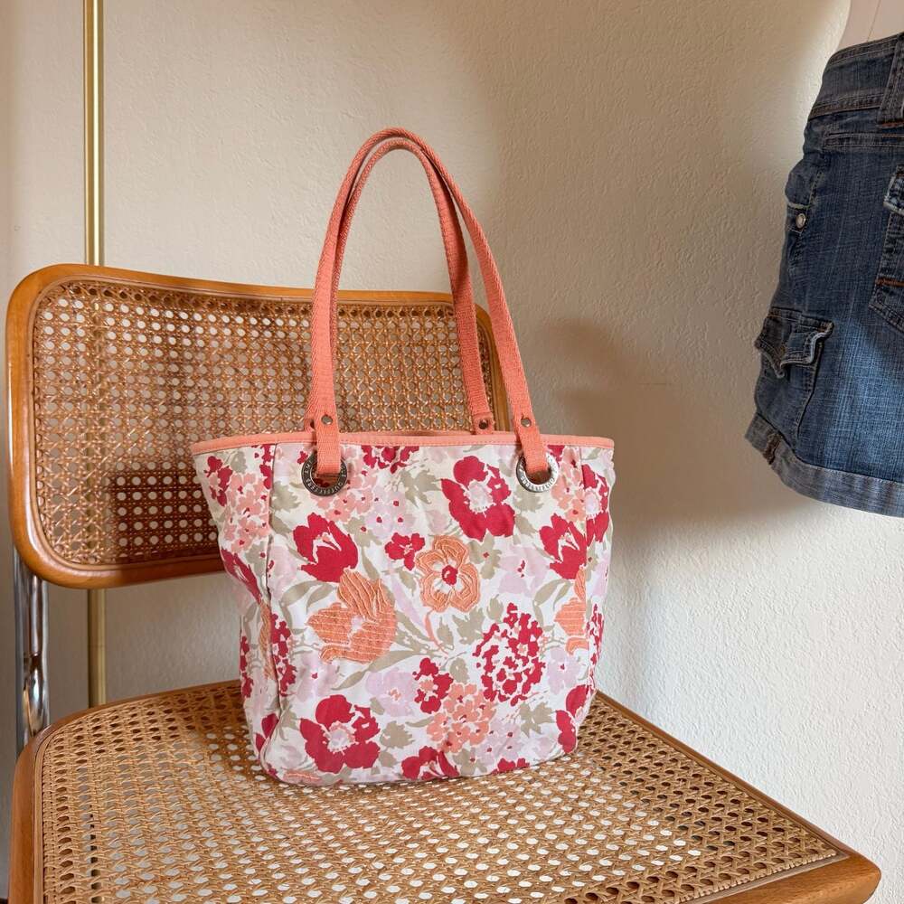 American Eagle Outfitters Y2K Floral Canvas Shoulder Tote Bag